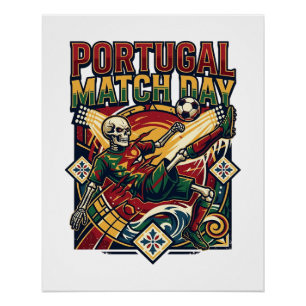 Póster Esqueleto de día de partido de Portugal delantero