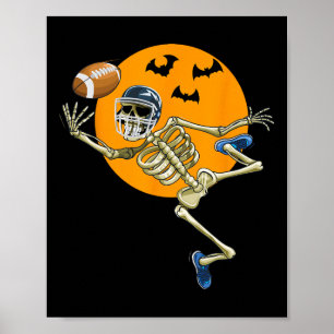 Póster Esqueleto de Fútbol Americano Halloween Hombres Ch