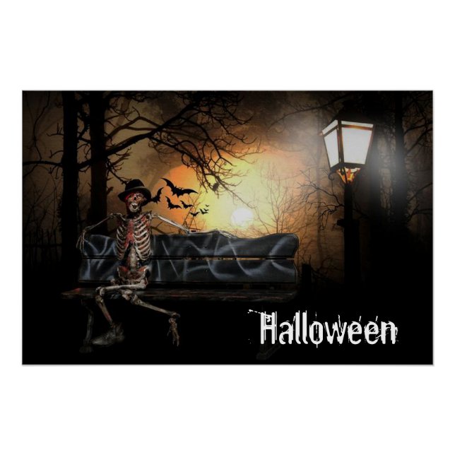 Póster Esqueleto de Halloween (Anverso)