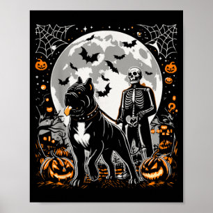 Póster Esqueleto de Halloween Cane Corso Esquelético Cami