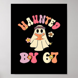 Póster Esqueleto de Halloween Embrujado Número Seis Siete