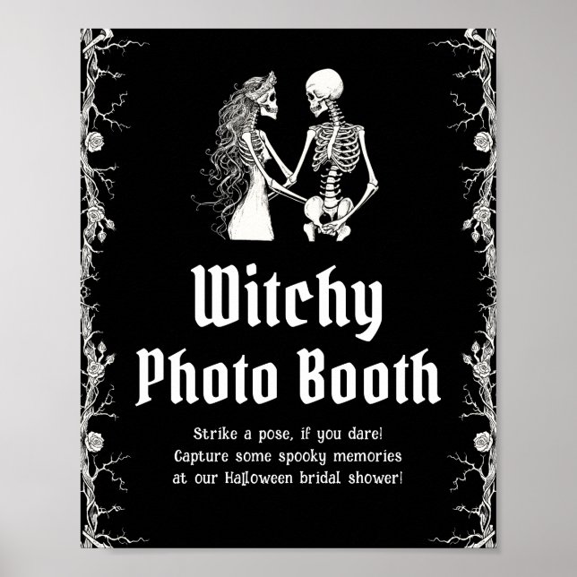Póster Esqueleto de Halloween gótico Rótulo de Booth de f (Frente)