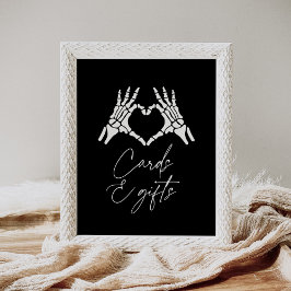 Póster Esqueleto de Halloween Manos Ducha Tarjetas y Rega