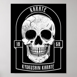 Póster Esqueleto de luchador de karate Japón artes marcia