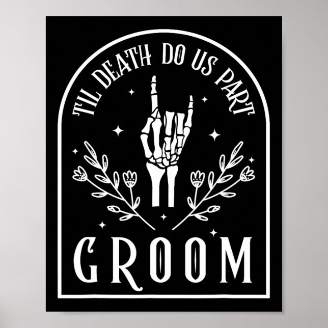 Póster Esqueleto de Novia Gótico de Halloween Compromiso  (Frente)