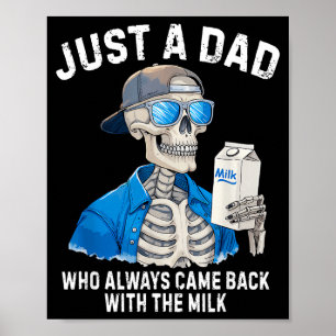Póster Esqueleto de padre divertido solo un papá que volv