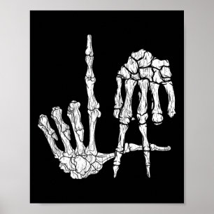 Póster Esqueleto de Retro Las Manos Salón del Rótulo Hand