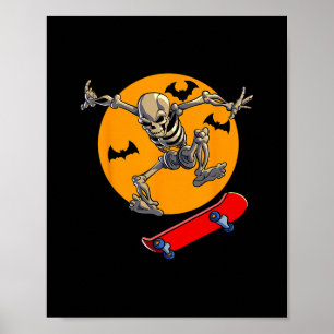 Póster Esqueleto de skateboarding Hombres Chicos Patinado