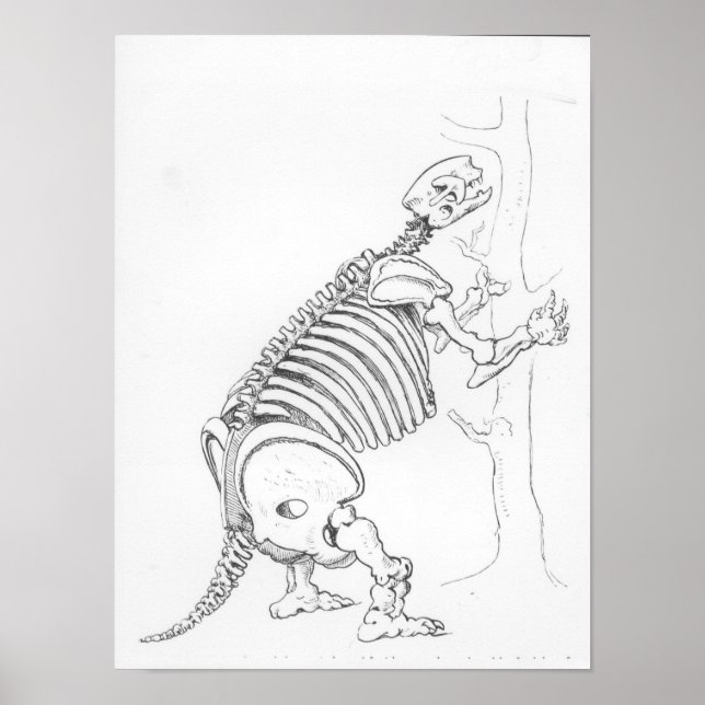 Póster Esqueleto de un Mylodon (Frente)