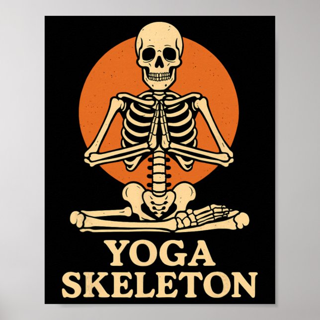 Póster Esqueleto de yoga meditando (Frente)