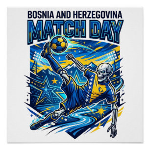 Póster Esqueleto Delantero Día Partido Bosnia y Herzegovi