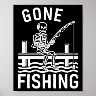 Póster Esqueleto Divertido de Pescado Halloween 