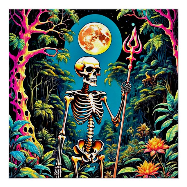 Póster Esqueleto en Foliage 5 (Anverso)