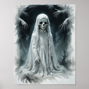 Póster Esqueleto fantasma de niño condenado