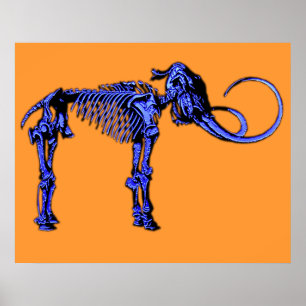 Póster Esqueleto gigantesco azul