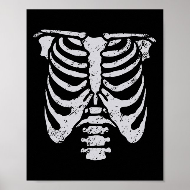 Póster Esqueleto Jaula de Costillas Disfraz Fácil de Hall (Frente)