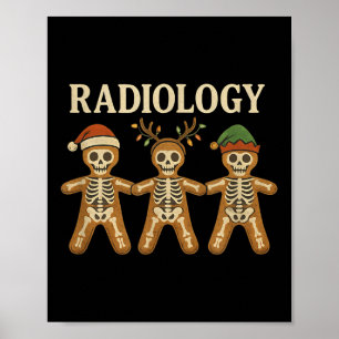 Póster Esqueleto Jengibre Radiología Navidad Fiesta X