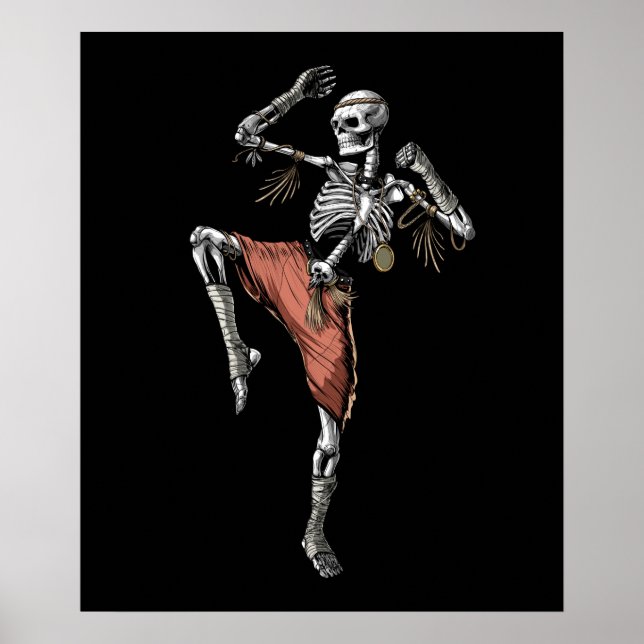 Póster Esqueleto muay tailandés (Frente)