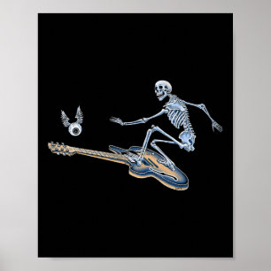 Póster Esqueleto Surfista Regalo de Halloween Temático pa