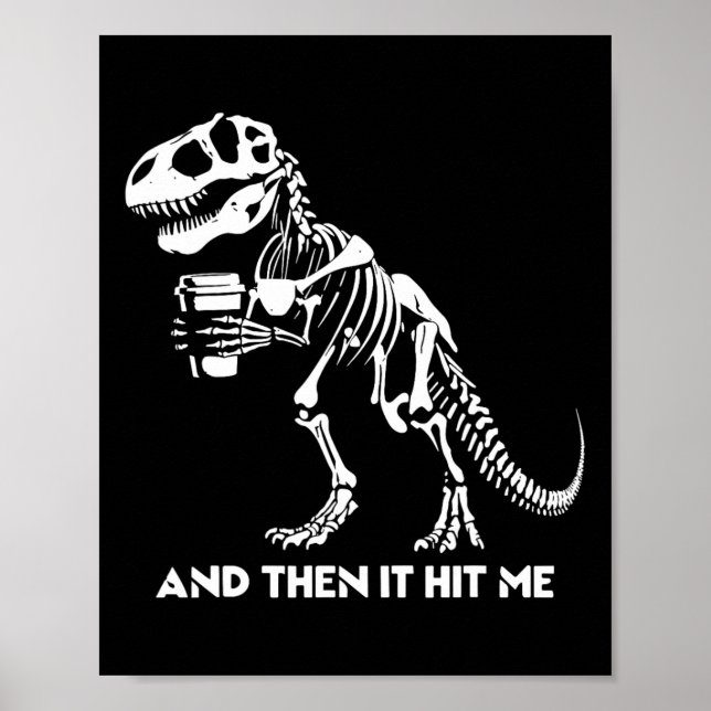 Póster Esqueleto T-rex Dinosaurio Halloween Hombres Mujer (Frente)