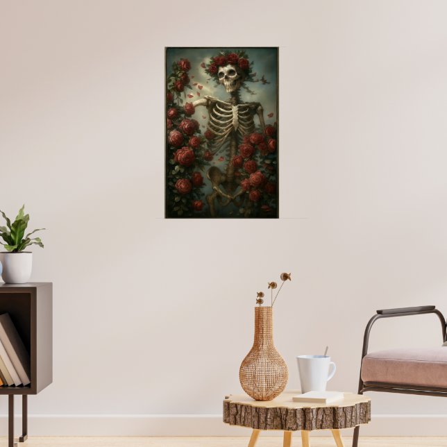 Póster Esqueleto y Rosas (Salón 3)