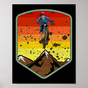 Póster Esqueleto Zombie Calavera MTB BMX de Mountain Bike