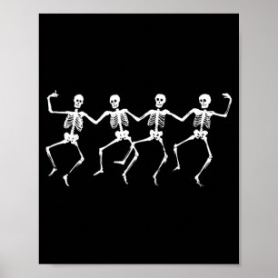 Póster Esqueletos Bailarines - Fiesta de Halloween Divert
