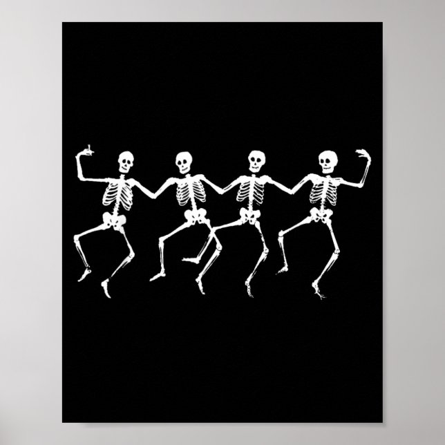 Póster Esqueletos Bailarines - Fiesta de Halloween Divert (Frente)