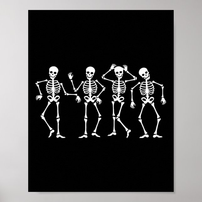 Póster Esqueletos bailarines Halloween Dance Challenge Bo (Frente)