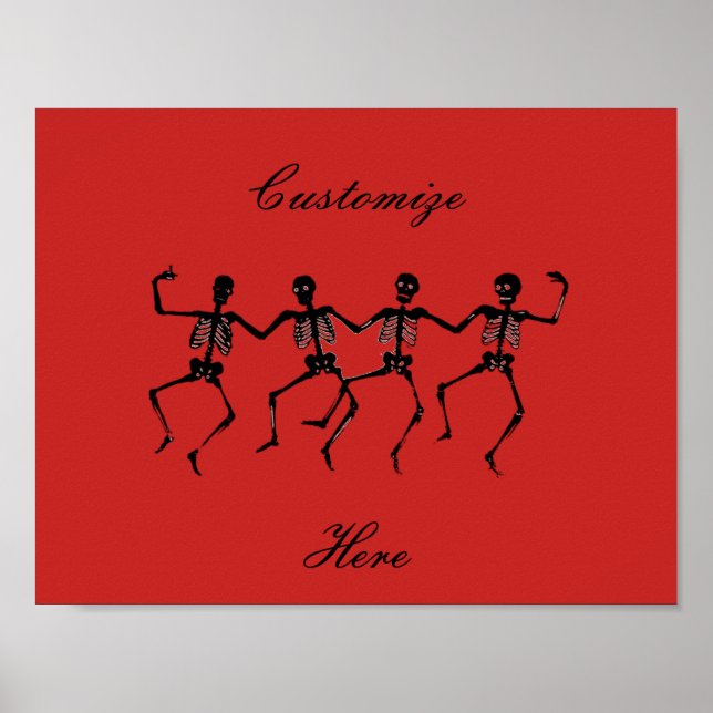 Póster Esqueletos bailarines Halloween Thunder_Cove (Frente)