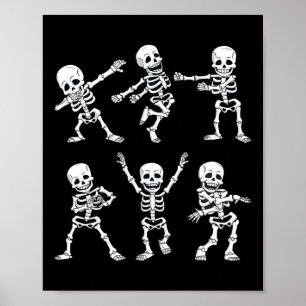 Póster Esqueletos bailarines niños niños Chicas H