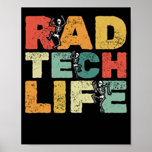 Póster Esqueletos bailarines Xray Funny Rad Tech