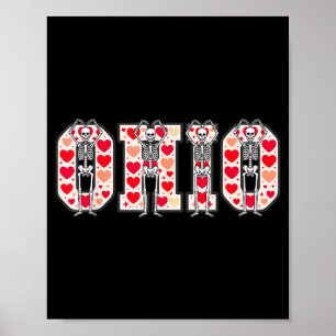 Póster Esqueletos divertidos de O-h-i-o Ohio en San Valen