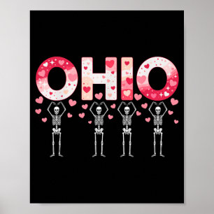 Póster Esqueletos divertidos de O-h-i-o Ohio en Valenti d