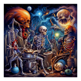 Póster Esqueletos surrealistas II