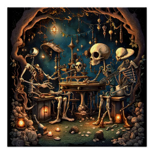 Póster Esqueletos surrealistas III