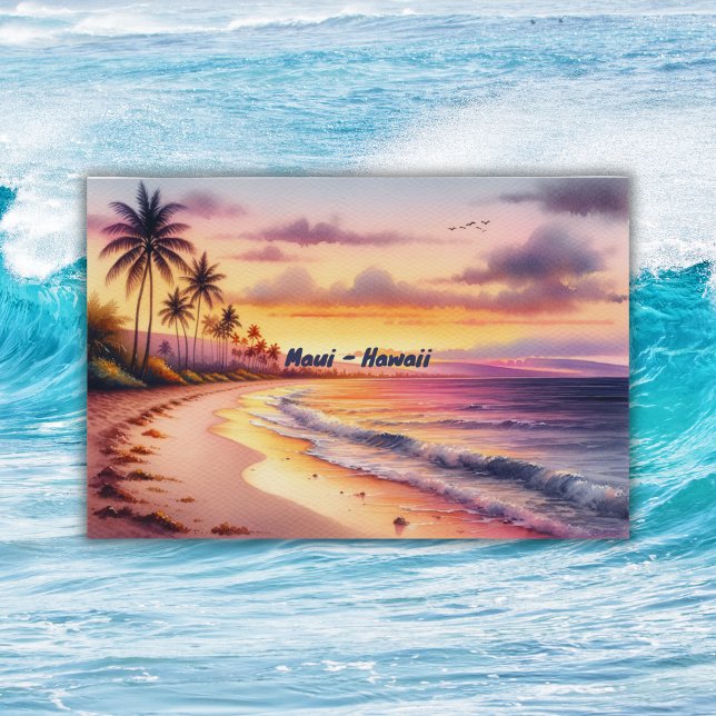 Póster Esquema acuático Maui Hawaii Colorful | (Subido por el creador)