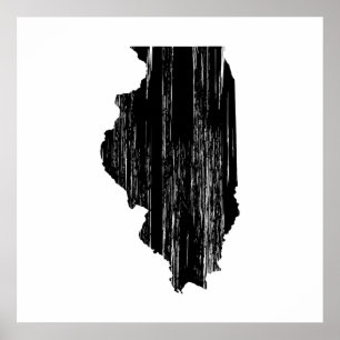 Póster Esquema apenado del estado de Illinois