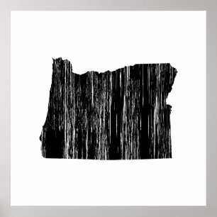Póster Esquema apenado del estado de Oregon