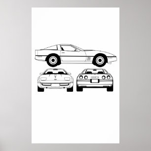 Póster Esquema Corvette de Chevrolet de 1984