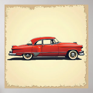 Póster Esquema de coche clásico