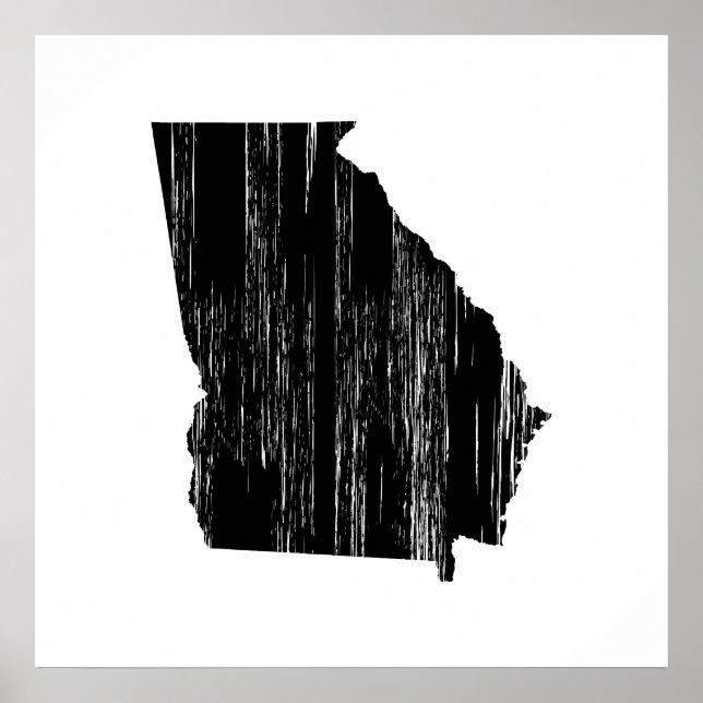 Póster Esquema de estado de Georgia con problemas (Frente)