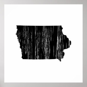 Póster Esquema De Estado De Iowa En Problemas
