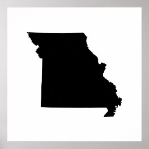 Póster Esquema de estado de Missouri