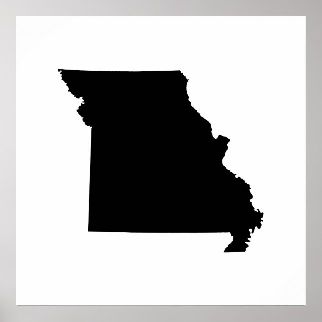 Póster Esquema de estado de Missouri (Frente)