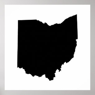 Póster Esquema de estado de Ohio