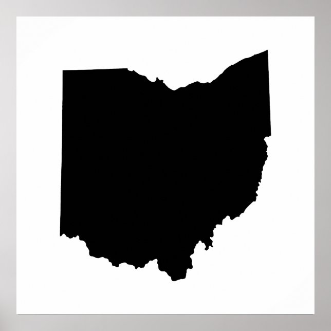Póster Esquema de estado de Ohio (Frente)