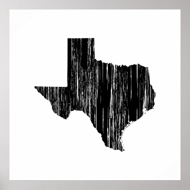 Póster Esquema de estado de Texas con problemas (Frente)