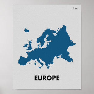 Póster Esquema de mapa de Europa