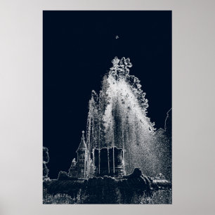 Póster esquema de una noche azul